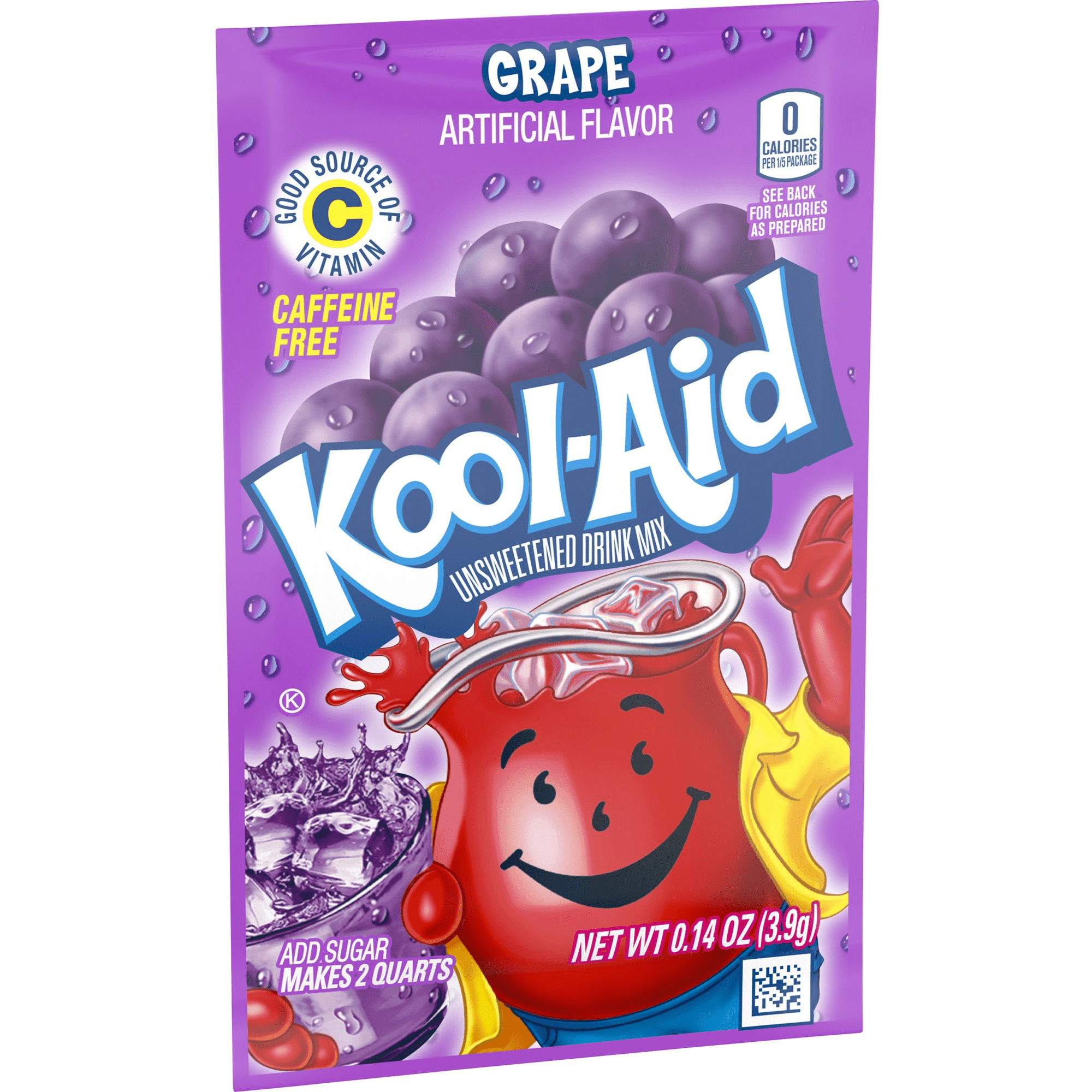 GRAPE Kool-Aid Unsweetened Delicious Artificially Flavored Powdered Drink Mix, 0.13Oz., 64 PACKETS