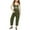 Army Green, variant on Child Girls Summer Print V-Neck Sleeveless Romper Loose Fit Casual Jumpsuit With Pockets For Teens Kids Juniors Lightweight And Comfortable Comfort