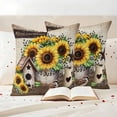 thumbnail image 3 of Farmhouse Sunflowers Outdoor Waterproof Pillow Covers, Western Star Country Bird Pine Cone Decorative Square Throw Pillowcase Sofa Cushion Sham for Patio/Couch/Chair, 18"x18" 2 Pack, 3 of 8