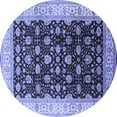 thumbnail image 1 of Ahgly Company Indoor Round Oriental Blue Traditional Area Rugs, 3' Round, 1 of 4