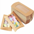thumbnail image 5 of 10/20/30/50/uds Caja de caramelos con forma de almohada con ventana Cajas de embalaje de papel Kraft para regalos de boda y Navidad Suministros para fiestas de cumpleaños, 5 of 5