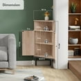 thumbnail image 6 of Brafabhome 40" Tall Corner Cabinet with Handmade Natural Rattan Doors, 4-Tier Free Standing Corner Cabinet with Adjustable Shelves for Living Room Kitchen | Nature, 6 of 6