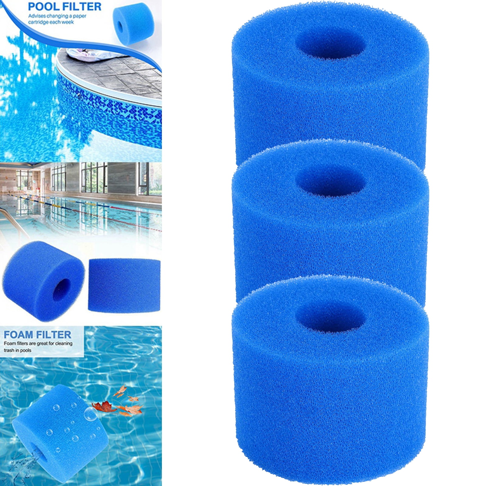 LANLIN 3Pieces Swimming Pool Hot Tub Filter Foam Type VI, Washable