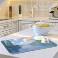 thumbnail image 6 of Yayeee Dish Drying Mat for Kitchen Counter Ultra Absorbent Easy Clean Pad 18x16", Blue Sky and River, 6 of 7