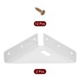 thumbnail image 3 of 2Pack Angle Corner Brackets 86mm x 86mm, Cold Rolled Steel Braces Joining Support with Screws (White), 3 of 6