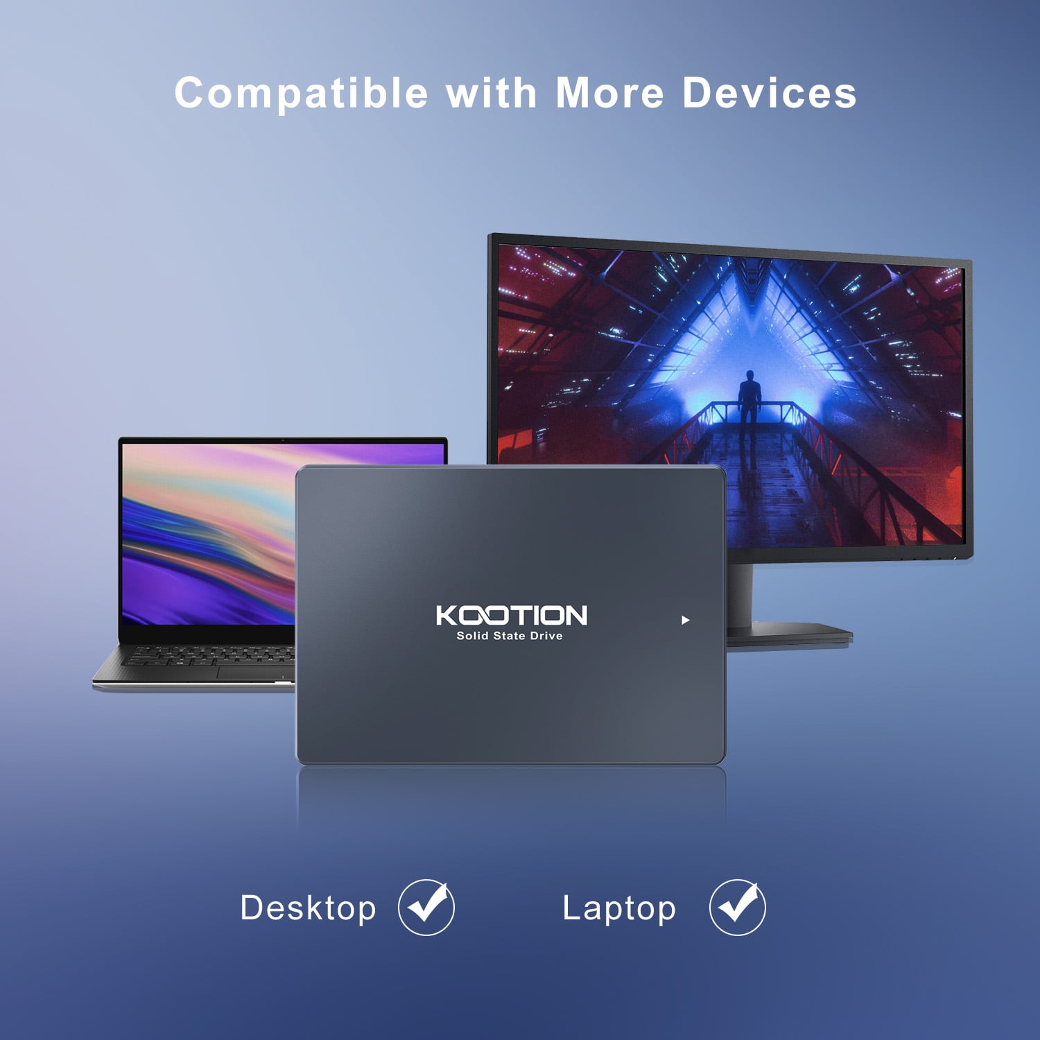 Kootion 256GB SATA III SSD Internal Solid State Drive 2.5” Up to 500MB/s SSD Hard Drive