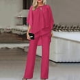 thumbnail image 4 of NMMUED Two Piece Sets for Women Going Out, Flowy Tops for Women, Wide Leg Pants Woman, Matching Sets Women Clothing, Conjuntos De 2 Piezas Para Mujer, Red XL, 4 of 4