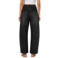 thumbnail image 5 of Asgosdo Women Elastic High Waist Barrel Denim Pants Casual Loose Stretch Jeans with Side Pockets S XXXL, 5 of 5