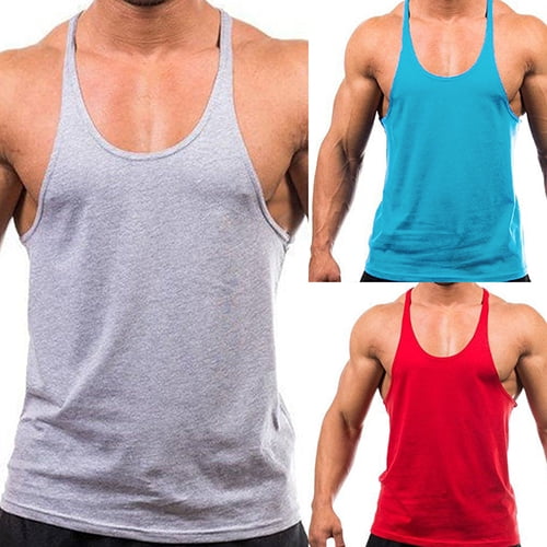 Sexy pushfocourag Tank Top Hot Mens Sleeveless Singlets Muscle Vest Gym Fitness Workout Tank Top Pure Color Sports Vest for men