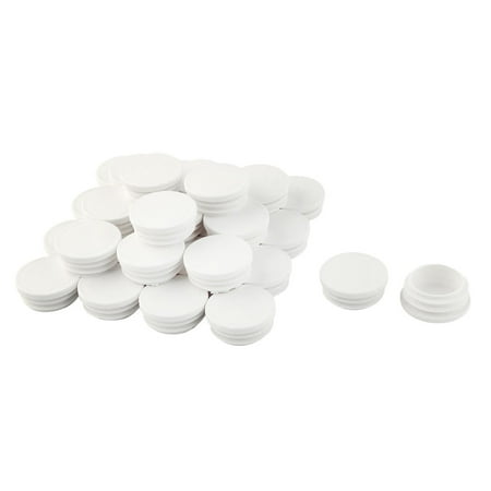 30 Pieces 38mm Diameter White Plastic Blanking End Cap Round Tubing Tube Inserts