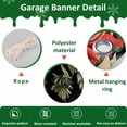 thumbnail image 6 of Fsddascl 7 x 8 Ft Christmas Garage Door Cover, Black Christmas Large Garage Door Banner, Xmas Poinsettia Balls Botanical Birds Hanging Garage Mural Background for Indoor Outdoor Xmas Party Supplies, 6 of 9