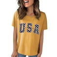 thumbnail image 2 of Bovemsi 4Th of July Oversized Shirt Women Casual Printing Short Sleeves Round Neck Loose T Shirt Blouse Tops, Yellow Women's Summer Short Sleeve T-Shirts, S, 2 of 8