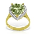thumbnail image 2 of Galaxy Gold 14k Yellow Gold Green Amethyst and Diamond Heart Ring - Size 10.0, 2 of 3