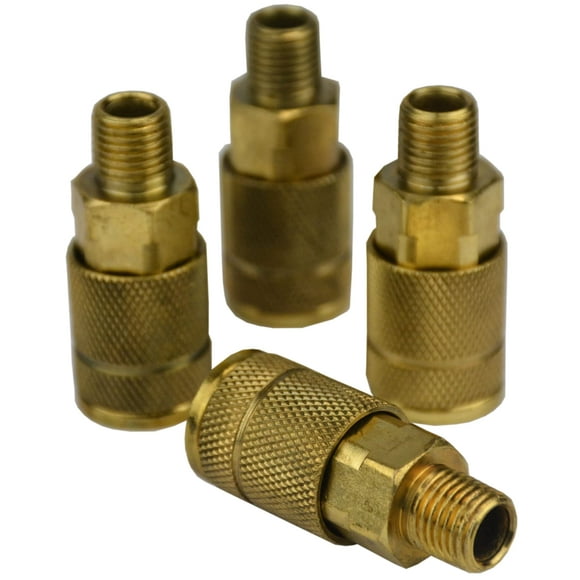 Hot Max 28132 Tru-Flate Coupleur Mâle 1/4 Pouce x 1/4 Pouce NPT, Lot de 4