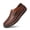 Dark Brown, variant on GREKS Men's Handmade Leather Slip-On Loafers, Casual Comfortable Driving Shoes