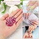 thumbnail image 3 of Uxcell Piedras de strass redondas de fondo plano, gemas de cristal de fondo plano para manualidades DIY, decoración de ropa y arte de uñas Fucsia SS10, 3 of 7