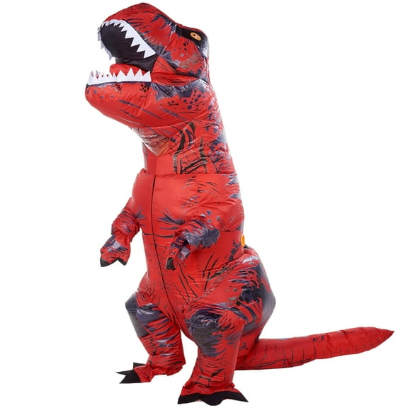 Husfou T-Rex Inflatable Dinosaur Costumes for Adults, Halloween Party Dress Cosplay, One Size