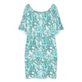thumbnail image 3 of Starfish Watercolor Aqua Coral Reef ,ocean Home Decor Women's Off The Shoulder Ruffles Summer Wedding Guest Loose Casual Party Beach Dress, 3 of 9