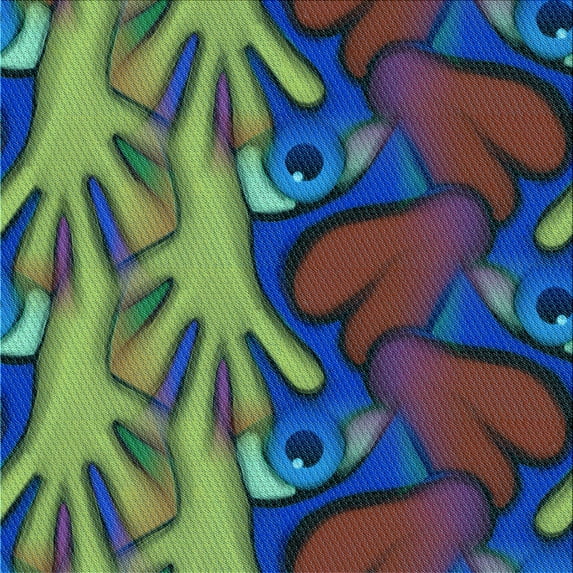 Ahgly Company Indoor Square Patterned Clover Green Area Rugs, 4' Square