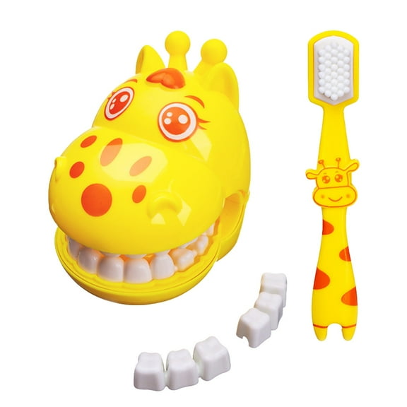Toy Clearance! Educational Giraffe Brushing Teeth Teaching Toy Set - Interactive Model for Your Kids Learning Tool for Home and School Use, Toddler Kids Toys Gift for Boys Girls Ages 2-12 (Yellow)