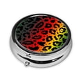 thumbnail image 2 of ZICANCN Round Pill Box Organizer with 3 Compartment, Colored Leopard Print Animal Portable Travel Pill Cases for Pocket or Purse, 2 of 6