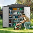 thumbnail image 4 of Outdoor Storage Shed 6 x 4 FT, Lofka Galvanized Metal Garden Shed with Double Lockable Doors, Outdoor Shed for Backyard Patio Lawn, Gray, 4 of 10