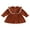 Orange Brown, variant on Elippeo Little Girl Autumn Corduroy Dress Mock Neck Ruffled Long Sleeve Bow Decor A-Line Dress 12 18 24 Months 3 4 5 Years