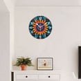 thumbnail image 4 of Modern Wall Clock Battery Operated Analog Clock Silent Non-Ticking Round Clock Decorative for Office,Bedroom-Colorful Paper-Cut Style Mandala Made Of Leaves And Flowers(10inch), 4 of 4