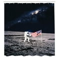 thumbnail image 3 of Ambesonne Space Shower Curtain, Milky Way American Flag, 69"Wx75"L, Brown Blue, 3 of 5