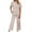 Beige, variant on Women's Sets Fashion Outfits Wide Leg Loungewear Side Slit Tracksuit For Vacation Travel Airport