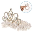 thumbnail image 3 of Coletero con cuentas de perlas para el pelo, corona elástica para el pelo, coletero para niñas, 3 of 7