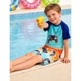 thumbnail image 2 of Lanbubble Toddler Boys Swimsuits Set Rash Guard Two Piece Short Sleeve Bathing Suit with Trunks 4-10 Years, 2 of 5