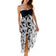 thumbnail image 1 of Vestido largo sin tirantes de verano para mujer CHICGAL, estampado de hojas, 1 of 8
