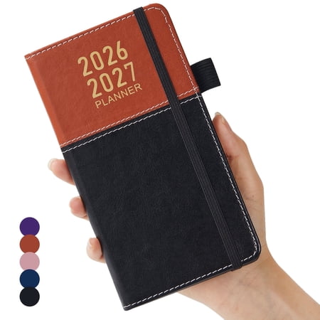 ROBCURSE 2026-2027 Pocket Planner, July 2026 - June 2027, Weekly and Monthly Small Planner for Purse, A6 Mini Organize Agenda with Monthly Tabs & Inner Pocket, for Office, School Supplies, 3.8" X 7"