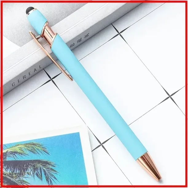 Bolígrafo de Metal para negocios, lápiz óptico Universal para pantalla táctil de dibujo, logotipo personalizado, suministros escolares y de oficina, nombre grabado gratis, 50 Uds.