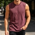 thumbnail image 3 of Mens Tank Top Summer Casual Loose Crewneck Vintage Wash Sleeveless Tee Shirt Lightweight Muscle Shirts, 3 of 5