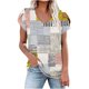 thumbnail image 2 of Fiudx Liquidación de Ofertas Flash Camiseta Holgada con Cuello En V Estampada para Mujer, 2 of 4