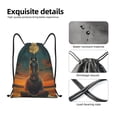 thumbnail image 3 of Kdxio Sunset Prairie Meditating Horse Print Drawstring Backpack Bag,Waterproof Draw String Back Sack, Gym Drawstring Bags Swim Bag For Unisex, 3 of 5