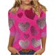 thumbnail image 2 of RKSTN Valentines 3/4 Sleeve Tops for Women Oversized Crewneck Valentine's Day Graphic Printed Short Sleeve T Shirt Womens Casual Round Neck Loose Comfy Loves Heart Print Three Quarter Sleeve Shirts, 2 of 6