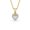 Gold, variant on 925 Sterling Silver Halo Heart Solitaire Pendant