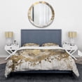 thumbnail image 3 of Designart "Contemporary Golden Drip" Abstract Bedding Covert Set - Modern White Bed Set With 1 Shams, 3 of 6