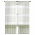 thumbnail image 2 of Sage Green Stripe Semi Sheer Curtains 63 Inch Length 2 Panels Set, Modern Rustic Horizontal Green Striped Sheer Kitchen Curtain Privacy Voile Window Curtain for Living Room Bedroom Rod Pocket Drapes, 2 of 7