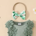 thumbnail image 5 of WUANDIXFA Baby Girl Summer Clothes Outfits Sleeveless Lace Floral Romper Dress Outfit (Green, 3-6 Months), 5 of 5