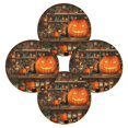 thumbnail image 2 of Round Placemats Set of 6 Heat Resistant Washable Kitchen Table Decorations 15.4in Halloween Grocery, 2 of 7