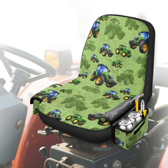 Uorisanigo Riding Lawn Mower Seat Cover, Heavy Duty Tractor Print Tractor Seat Cover Compatible with Husqvarna Craftsman Toro John Deere Cub Cadet, Elastic Riding Lawn Mower Cushion