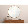 thumbnail image 2 of Metal windowpane mirror 42 inch in x 42 inch in Brass, 2 of 5