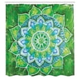 thumbnail image 3 of Ambesonne Mandala Shower Curtain, Leaf Forms Nature, 69"Wx84"L, Green Blue, 3 of 5