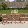 thumbnail image 2 of Linon Rey 3 Piece Acacia Wood Foldable Square Indoor Outdoor Bistro Set in Brown, 2 of 14