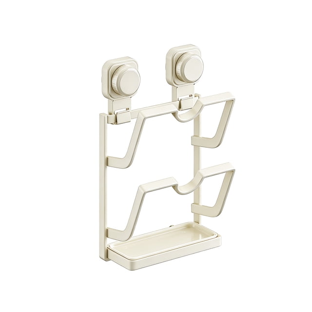 Soporte de pared con ventosa para tapas de ollas, organizador de tapas de ollas y sartenes, con bandeja de goteo extraíble para tabla de cortar.