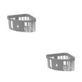 thumbnail image 3 of Transemion Practical bathroom storage Plastic Bathroom Kitchen Storage Rack Organizer Shower Shelf bathroom storage suction shelf Grey 2Set, 3 of 6